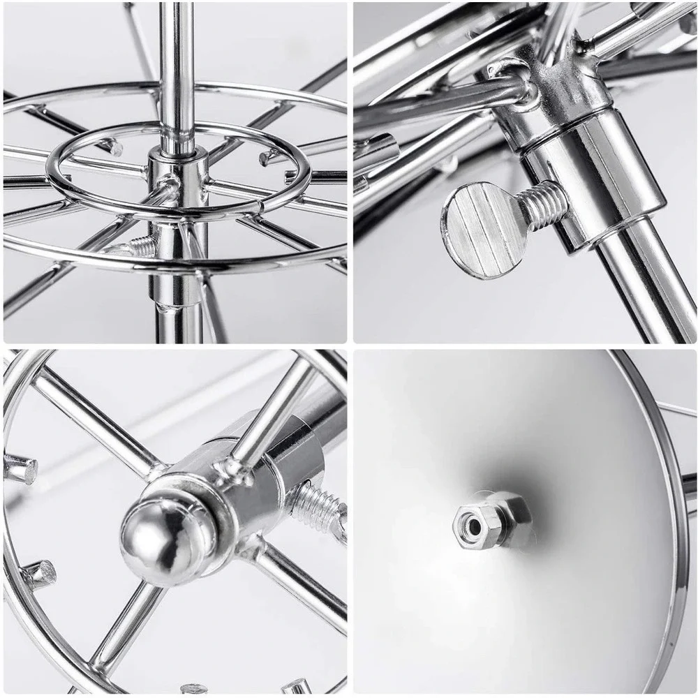 2 Tier Rotating Jewelry Display Stand Adjustable Chrome Necklace Carousel Rack